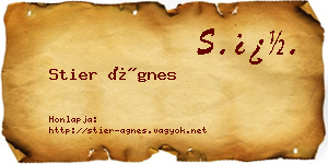 Stier Ágnes névjegykártya