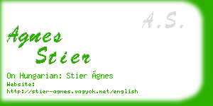 agnes stier business card